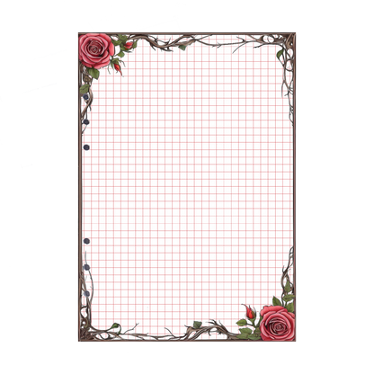 DIN A5 Ringbucheinlagen 6-fach Lochung mit Motiv | Bild Rose 18