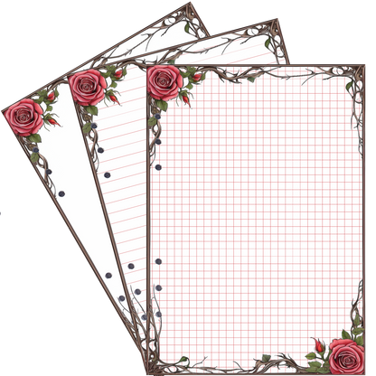 DIN A5 Ringbucheinlagen 6-fach Lochung mit Motiv | Bild Rose 18