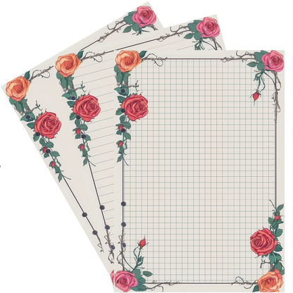 DIN A5 Ringbucheinlagen 6-fach Lochung mit Motiv | Bild Rose 21