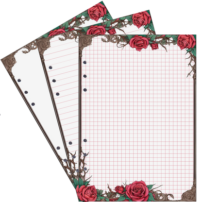 DIN A5 Ringbucheinlagen 6-fach Lochung mit Motiv | Bild Rose 23