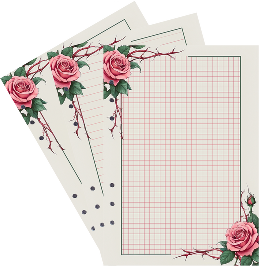 DIN A5 Ringbucheinlagen 6-fach Lochung mit Motiv | Bild Rose 6