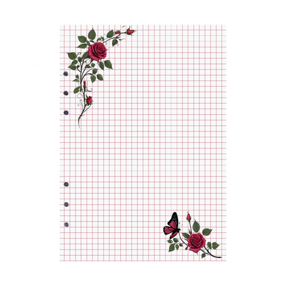 DIN A5 Ringbucheinlagen 6-fach Lochung mit Motiv | Bild Rose 8
