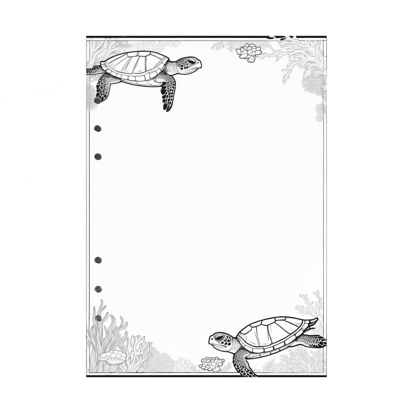 DIN A5 Ringbucheinlagen 6-fach Lochung mit Motiv | Bild Schildkröte 4