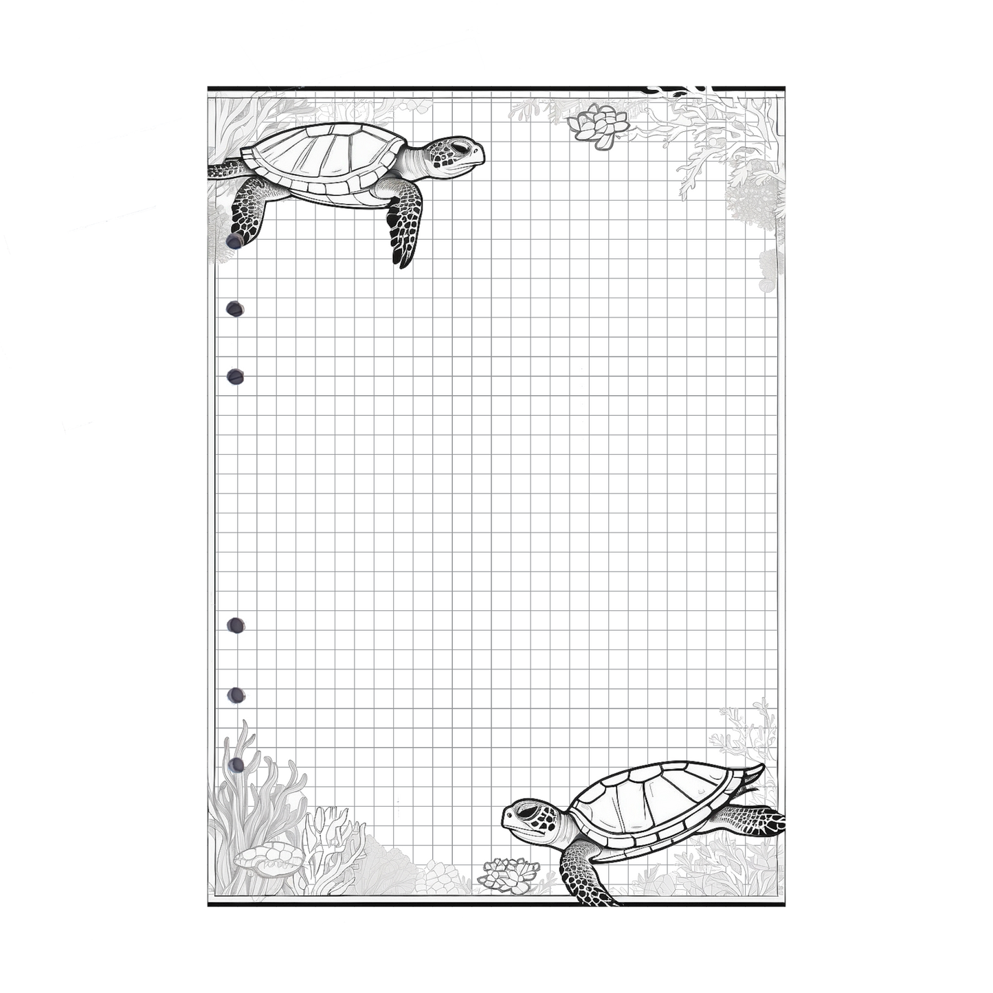 DIN A5 Ringbucheinlagen 6-fach Lochung mit Motiv | Bild Schildkröte 4
