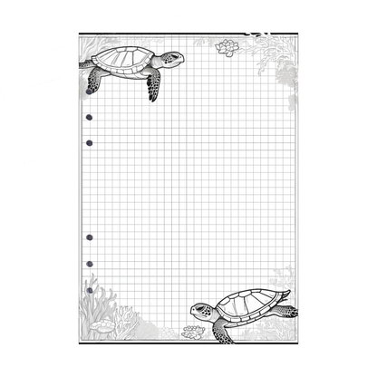 DIN A5 Ringbucheinlagen 6-fach Lochung mit Motiv | Bild Schildkröte 4