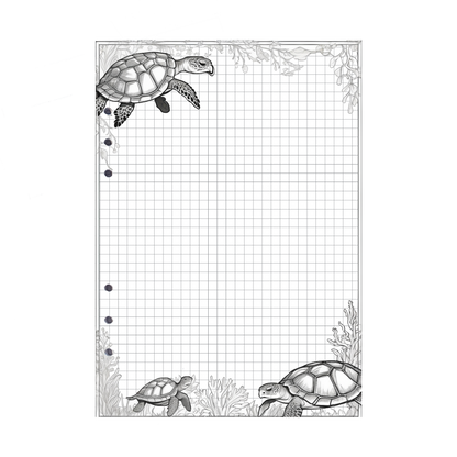 DIN A5 Ringbucheinlagen 6-fach Lochung mit Motiv | Bild Schildkröte 5