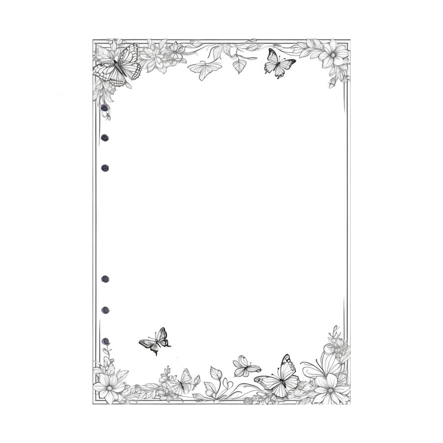 DIN A5 Ringbucheinlagen 6-fach Lochung mit Motiv | Bild Schmetterling 10