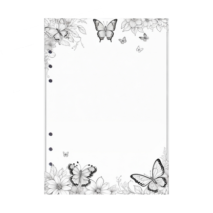 DIN A5 Ringbucheinlagen 6-fach Lochung mit Motiv | Bild Schmetterling 2