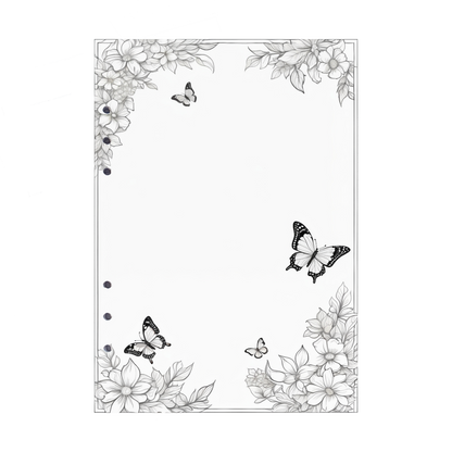 DIN A5 Ringbucheinlagen 6-fach Lochung mit Motiv | Bild Schmetterling 4