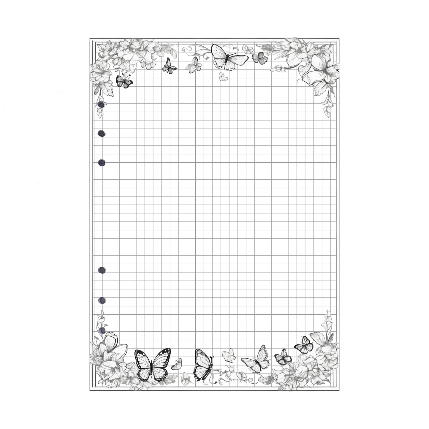 DIN A5 Ringbucheinlagen 6-fach Lochung mit Motiv | Bild Schmetterling 5