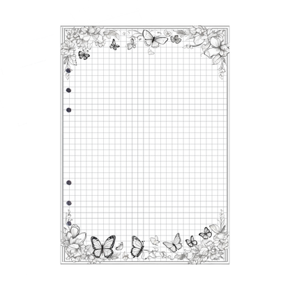 DIN A5 Ringbucheinlagen 6-fach Lochung mit Motiv | Bild Schmetterling 5