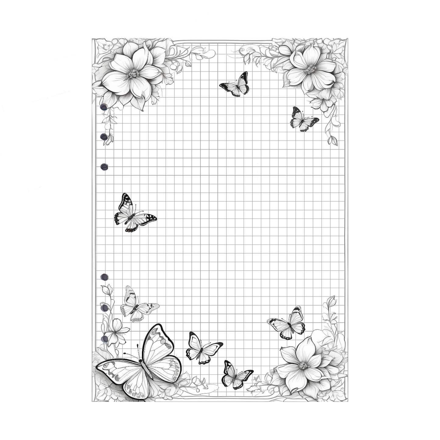 DIN A5 Ringbucheinlagen 6-fach Lochung mit Motiv | Bild Schmetterling 6