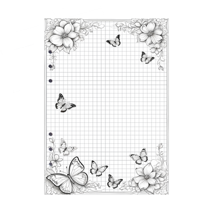 DIN A5 Ringbucheinlagen 6-fach Lochung mit Motiv | Bild Schmetterling 6