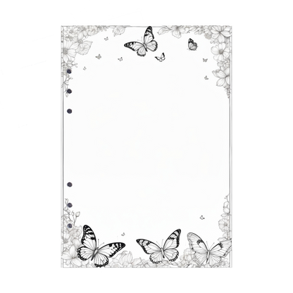DIN A5 Ringbucheinlagen 6-fach Lochung mit Motiv | Bild Schmetterling 9