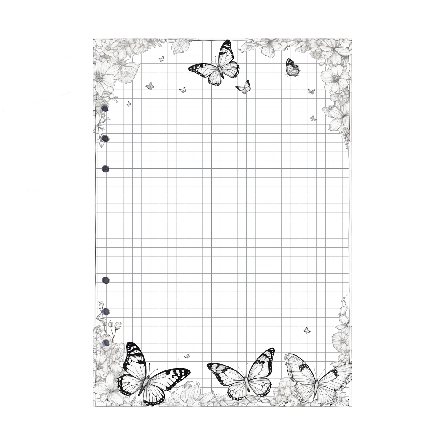 DIN A5 Ringbucheinlagen 6-fach Lochung mit Motiv | Bild Schmetterling 9