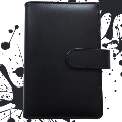 Personal Size / DIN A6 Ringbuch | Ringbinder Schwarz | 6-Ring-Mechanik