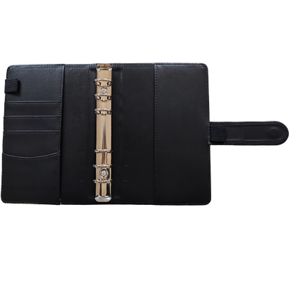 Personal Size / DIN A6 Ringbuch | Ringbinder Schwarz | 6-Ring-Mechanik