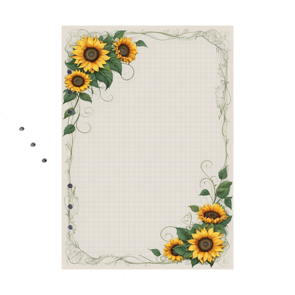 DIN A5 Ringbucheinlagen 6-fach Lochung mit Motiv | Bild Sunflower 12