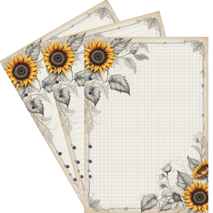 DIN A5 Ringbucheinlagen 6-fach Lochung mit Motiv | Bild Sunflower 2