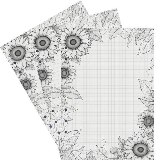 DIN A5 Ringbucheinlagen 6-fach Lochung mit Motiv | Bild Sunflower 25