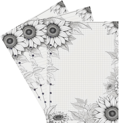 DIN A5 Ringbucheinlagen 6-fach Lochung mit Motiv | Bild Sunflower 26