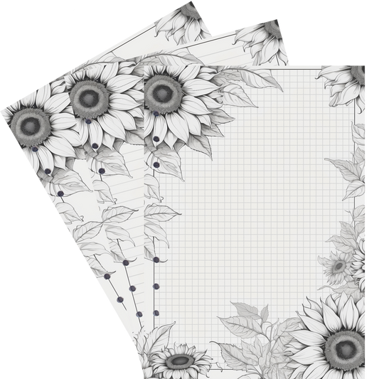 DIN A5 Ringbucheinlagen 6-fach Lochung mit Motiv | Bild Sunflower 26