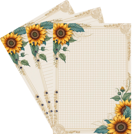 DIN A5 Ringbucheinlagen 6-fach Lochung mit Motiv | Bild Sunflower 27