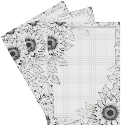 DIN A5 Ringbucheinlagen 6-fach Lochung mit Motiv | Bild Sunflower 29