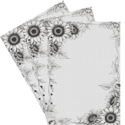 DIN A5 Ringbucheinlagen 6-fach Lochung mit Motiv | Bild Sunflower 3