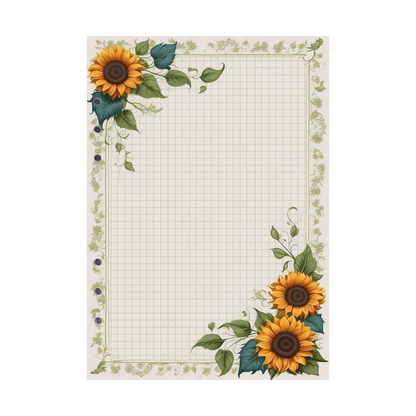 DIN A5 Ringbucheinlagen 6-fach Lochung mit Motiv | Bild Sunflower 30