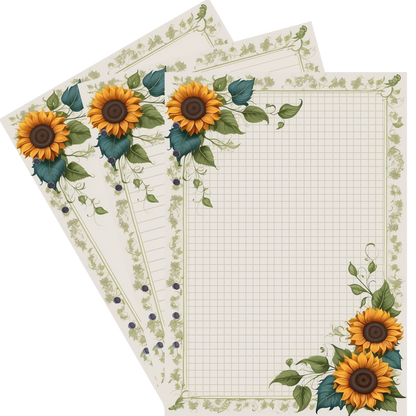 DIN A5 Ringbucheinlagen 6-fach Lochung mit Motiv | Bild Sunflower 30