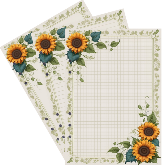 DIN A5 Ringbucheinlagen 6-fach Lochung mit Motiv | Bild Sunflower 30