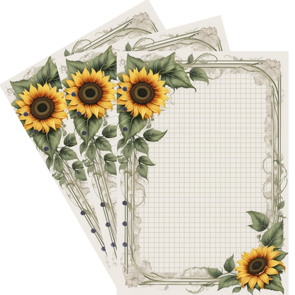 DIN A5 Ringbucheinlagen 6-fach Lochung mit Motiv | Bild Sunflower 32