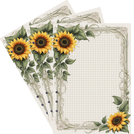 DIN A5 Ringbucheinlagen 6-fach Lochung mit Motiv | Bild Sunflower 32
