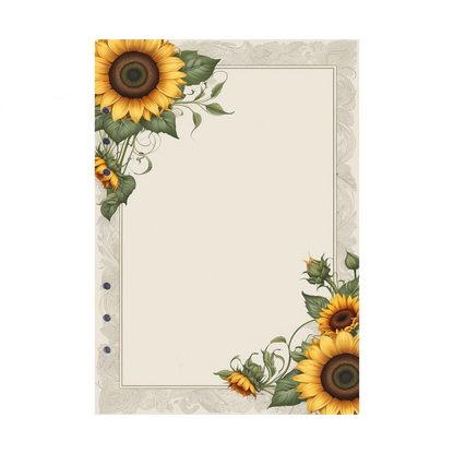 DIN A5 Ringbucheinlagen 6-fach Lochung mit Motiv | Bild Sunflower 35