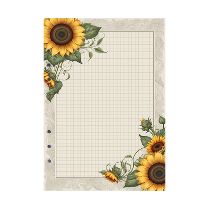 DIN A5 Ringbucheinlagen 6-fach Lochung mit Motiv | Bild Sunflower 35