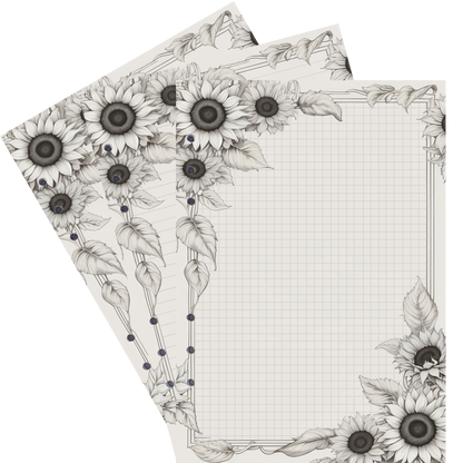 DIN A5 Ringbucheinlagen 6-fach Lochung mit Motiv | Bild Sunflower 36