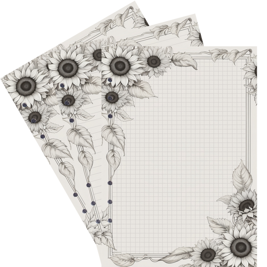 DIN A5 Ringbucheinlagen 6-fach Lochung mit Motiv | Bild Sunflower 36