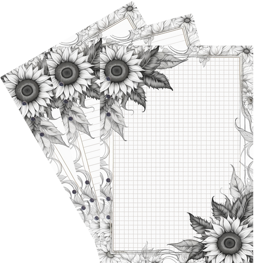 DIN A5 Ringbucheinlagen 6-fach Lochung mit Motiv | Bild Sunflower 38