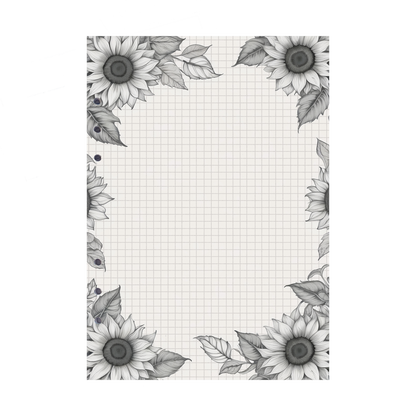 DIN A5 Ringbucheinlagen 6-fach Lochung mit Motiv | Bild Sunflower 39