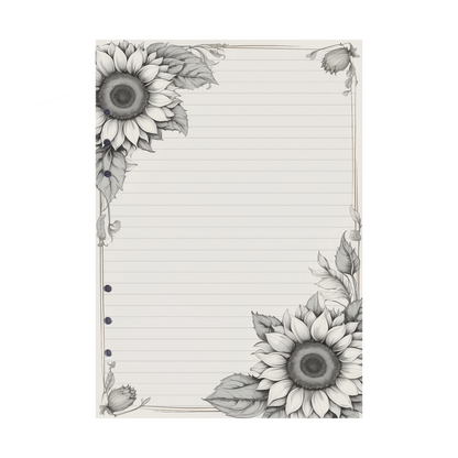 DIN A5 Ringbucheinlagen 6-fach Lochung mit Motiv | Bild Sunflower 41