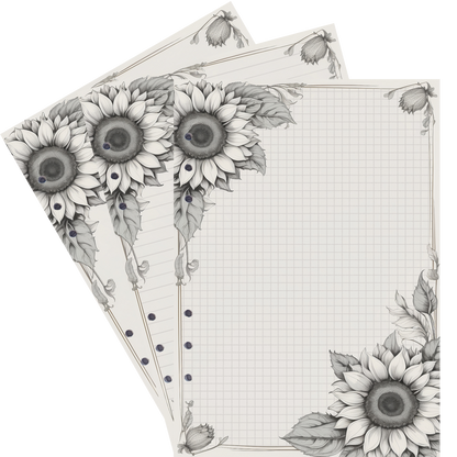 DIN A5 Ringbucheinlagen 6-fach Lochung mit Motiv | Bild Sunflower 41