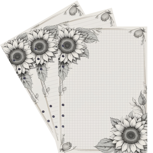 DIN A5 Ringbucheinlagen 6-fach Lochung mit Motiv | Bild Sunflower 41