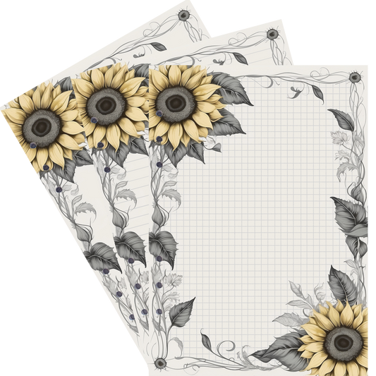 DIN A5 Ringbucheinlagen 6-fach Lochung mit Motiv | Bild Sunflower 45