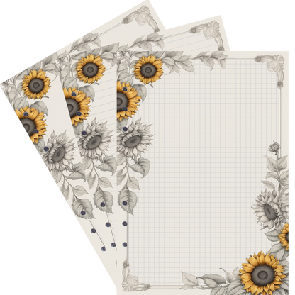DIN A5 Ringbucheinlagen 6-fach Lochung mit Motiv | Bild Sunflower 49