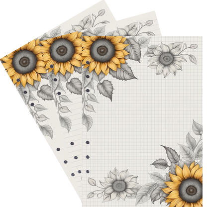 DIN A5 Ringbucheinlagen 6-fach Lochung mit Motiv | Bild Sunflower 5