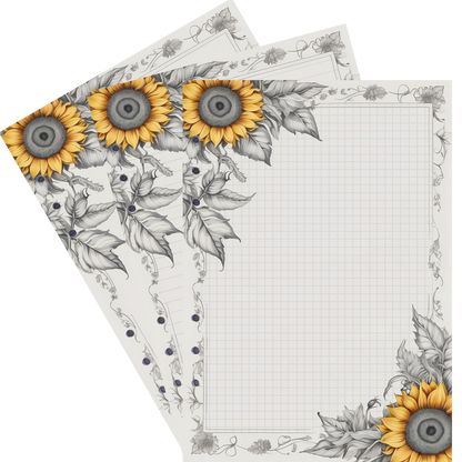 DIN A5 Ringbucheinlagen 6-fach Lochung mit Motiv | Bild Sunflower 50