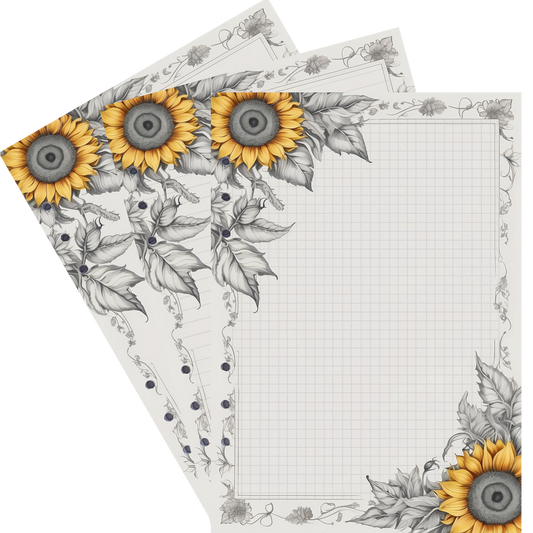 DIN A5 Ringbucheinlagen 6-fach Lochung mit Motiv | Bild Sunflower 50