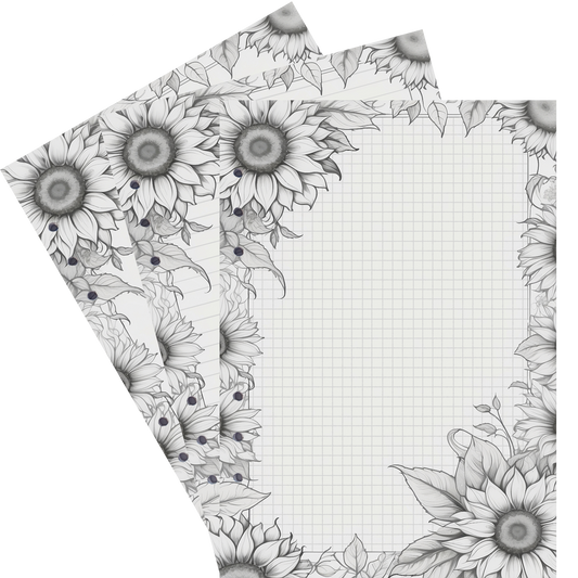 DIN A5 Ringbucheinlagen 6-fach Lochung mit Motiv | Bild Sunflower 51