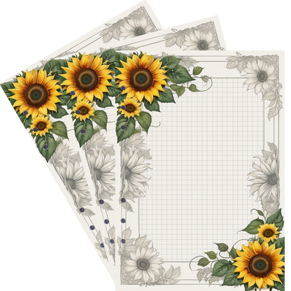 DIN A5 Ringbucheinlagen 6-fach Lochung mit Motiv | Bild Sunflower 54